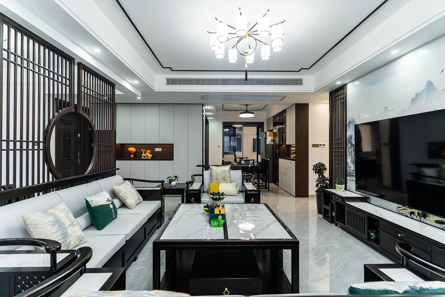 株洲家博整裝雪峰山壹號123㎡  新中式風格裝修賞析